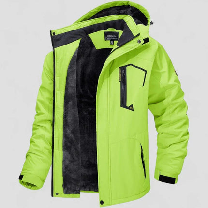 Men's Waterproof Fleece Lined Hiking Jacket with Hood