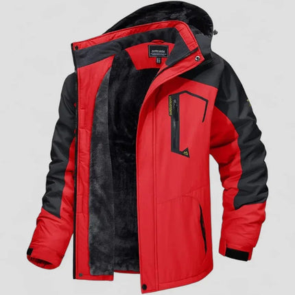 Men's Waterproof Fleece Lined Hiking Jacket with Hood