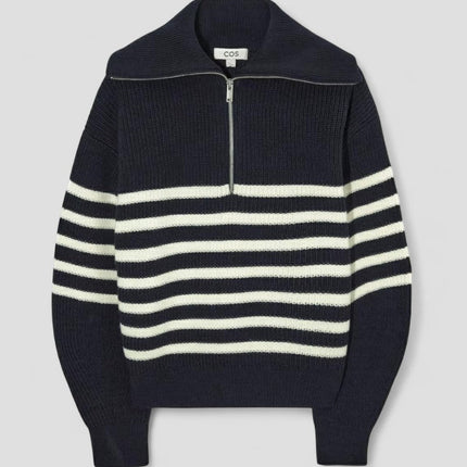 Women's Cashmere Knitted Zip Neck Jumper