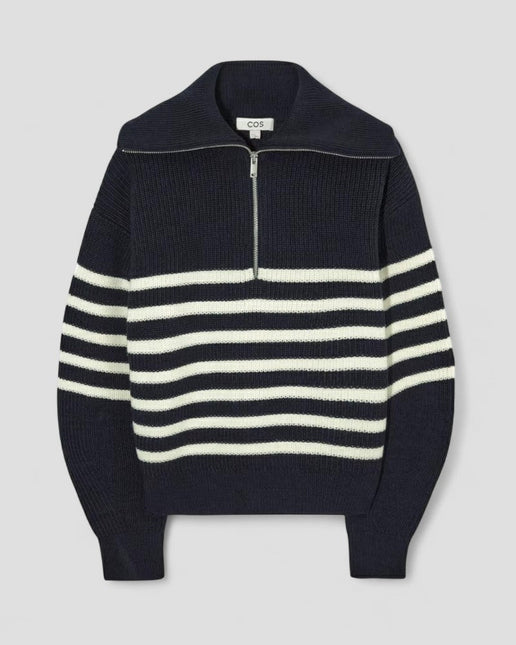 Women's Cashmere Knitted Zip Neck Jumper