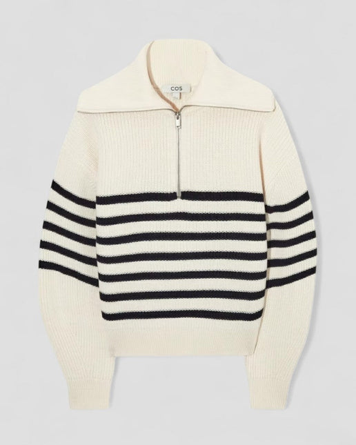 Women's Cashmere Knitted Zip Neck Jumper
