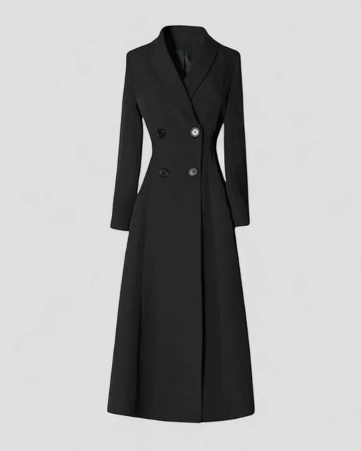 Women's Elegant Long Trench Coat with Buttons