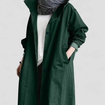 Women's Oversized Waterproof Trench Coat with Pockets