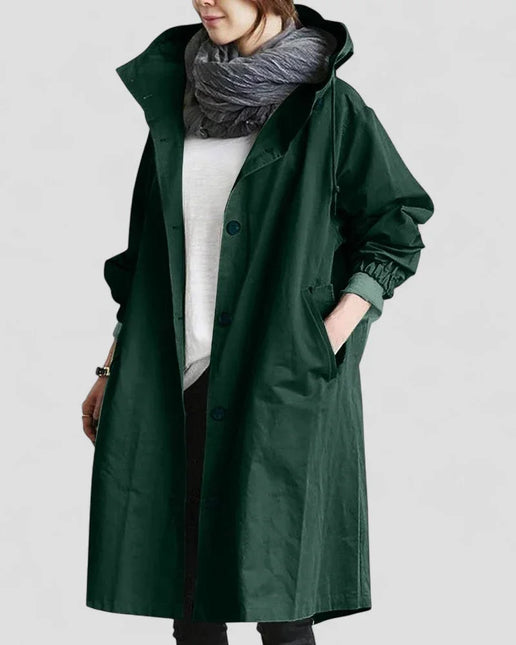 Women's Oversized Waterproof Trench Coat with Pockets