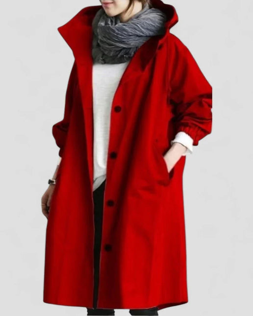 Women's Oversized Waterproof Trench Coat with Pockets