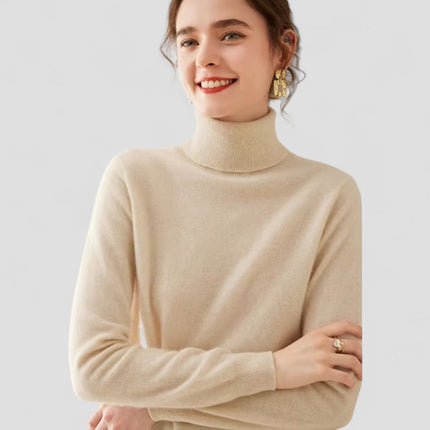 Women's Turtleneck Cashmere Pullover Sweater