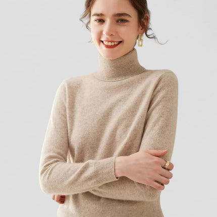 Women's Turtleneck Cashmere Pullover Sweater
