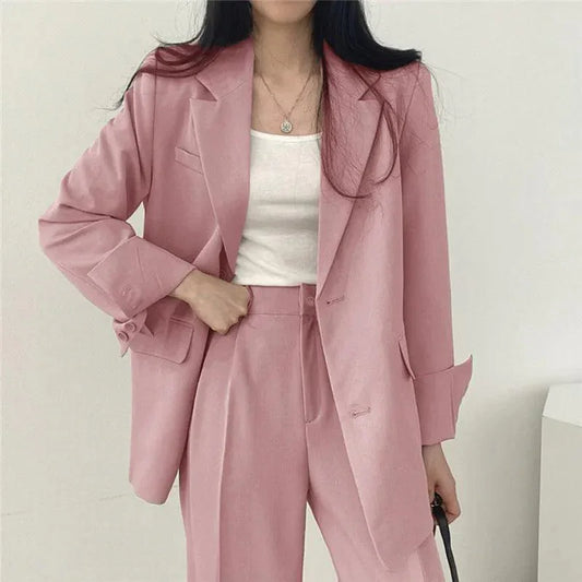 Women's Oversized Blazer And High-Waisted Trousers Tailored Fit
