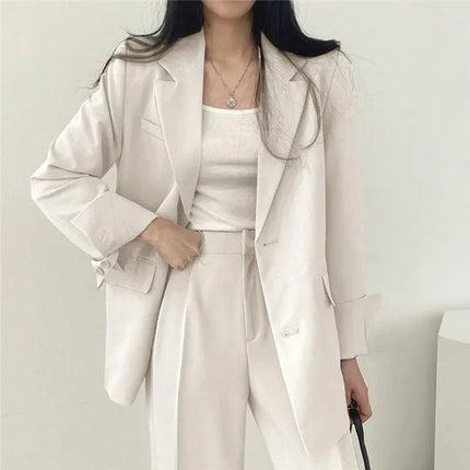 Women's Oversized Blazer And High-Waisted Trousers Tailored Fit