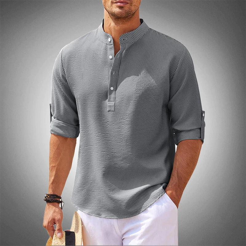Men's Mandarin Collar Shirt Lightweight