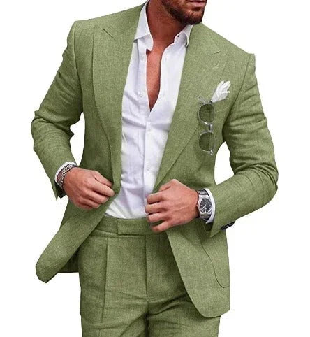 Men's Linen Suit Two-Button
