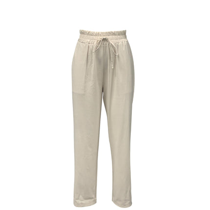 Women's Jogger Trousers Cotton - Breathable Relaxed Fit with Drawstring Waist and Cuffed Ankles