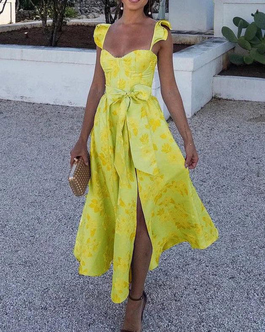 Women's Lightweight Printed Butterfly Sleeve Dress