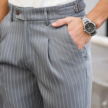 Men's Elegant Striped Trousers