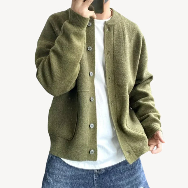 Men's Wool Cardigan Button-Up
