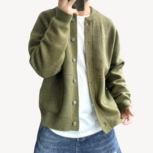 Men's Wool Cardigan Button-Up