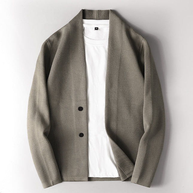 Men's Chunky Knit Cardigan Shawl Collar