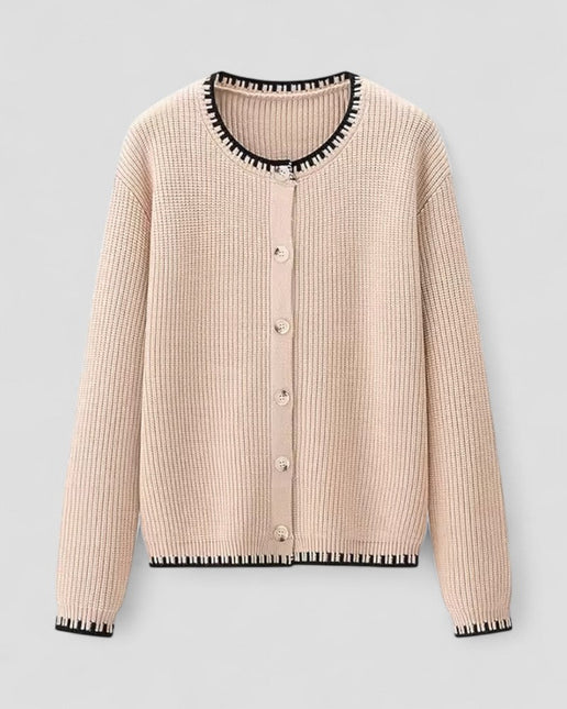 Women's Cashmere Knitted Cardigan Round Neck Single Breasted