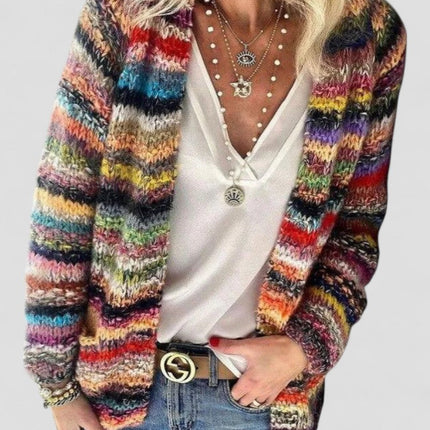 Women's Knitted Multicolor Cardigan