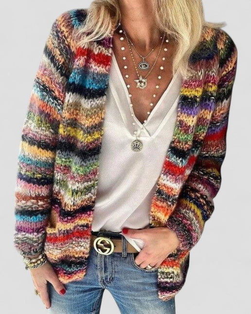 Women's Knitted Multicolor Cardigan