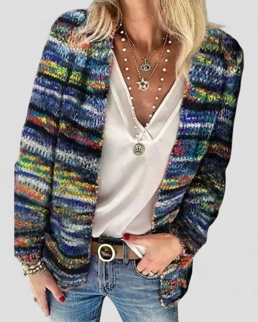 Women's Knitted Multicolor Cardigan