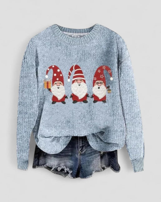 Women's Knit Sweater Long Sleeve Christmas Santa