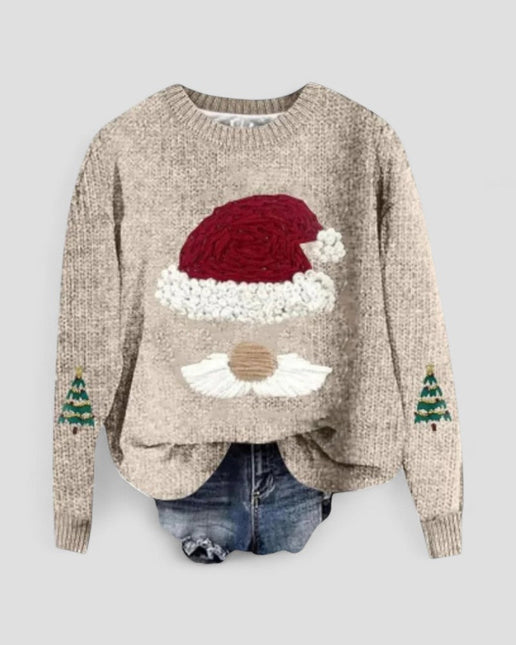 Women's Knit Sweater Long Sleeve Christmas Santa
