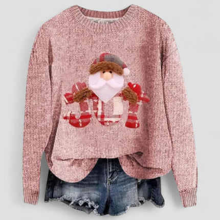 Women's Knit Sweater Long Sleeve Christmas Santa