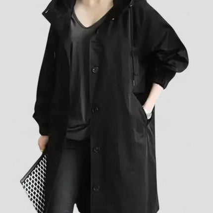 Women's Oversized Waterproof Trench Coat with Pockets