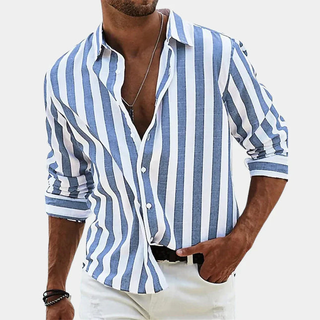 Men's Striped Linen Shirt