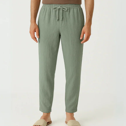 Men's Linen Pants Beige Classic Style