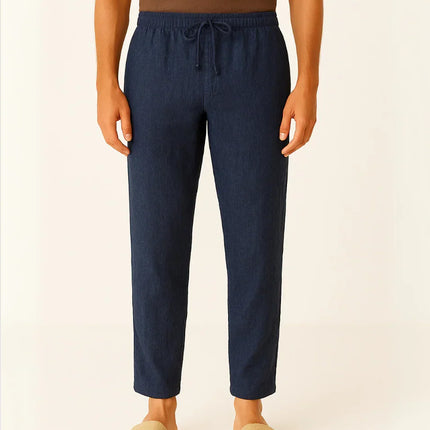 Men's Linen Pants Beige Classic Style