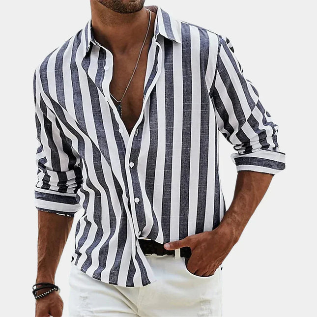 Men's Striped Linen Shirt
