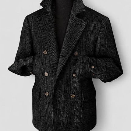 Men's Tailored Blazer Wool Blend Double Breasted