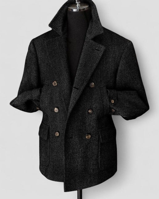 Men's Tailored Blazer Wool Blend Double Breasted