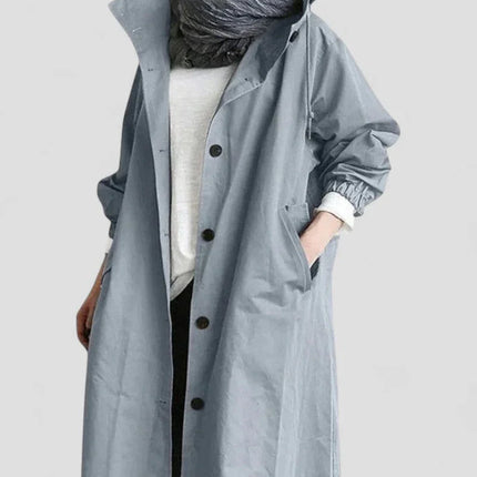Women's Hooded Waterproof Trench Coat