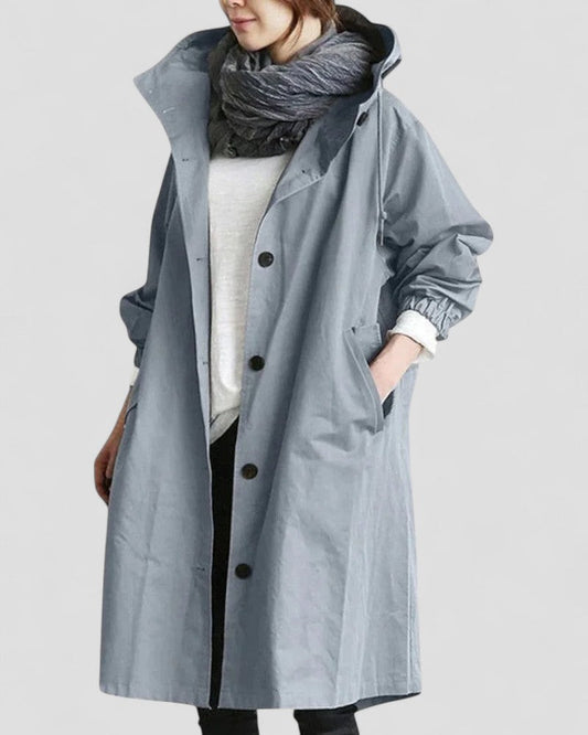 Women's Hooded Waterproof Trench Coat
