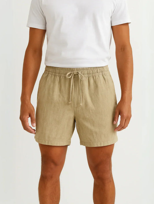 Men's Linen Shorts Old Money Beige