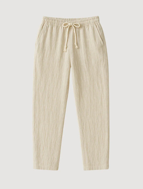 Men's Linen Pants Beige Classic Style