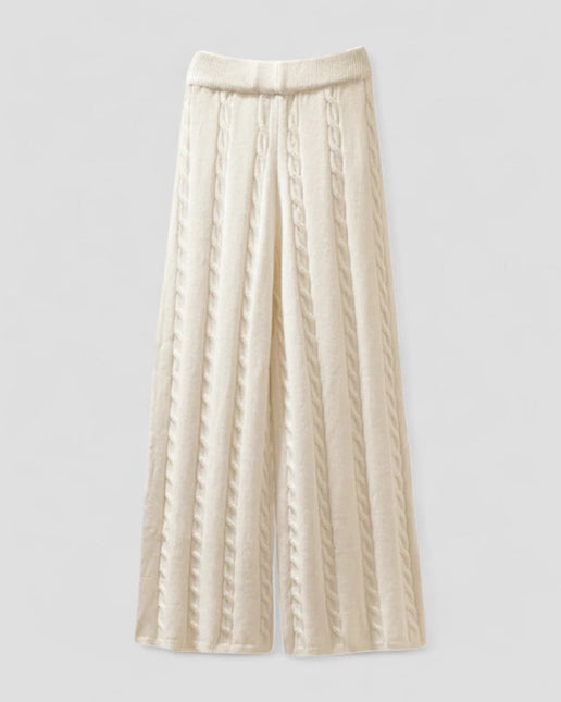 Women's Knitted Three Piece Set with Sweater Vest and Trousers
