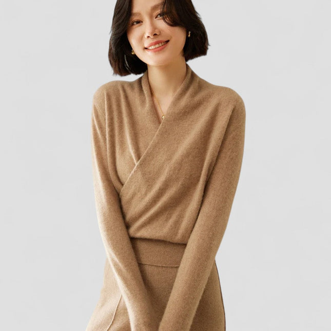 Women's Elegant Fit Soft Knit Wrap Sweater