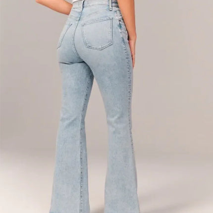 Women's High-Waisted Flared Jeans Denim