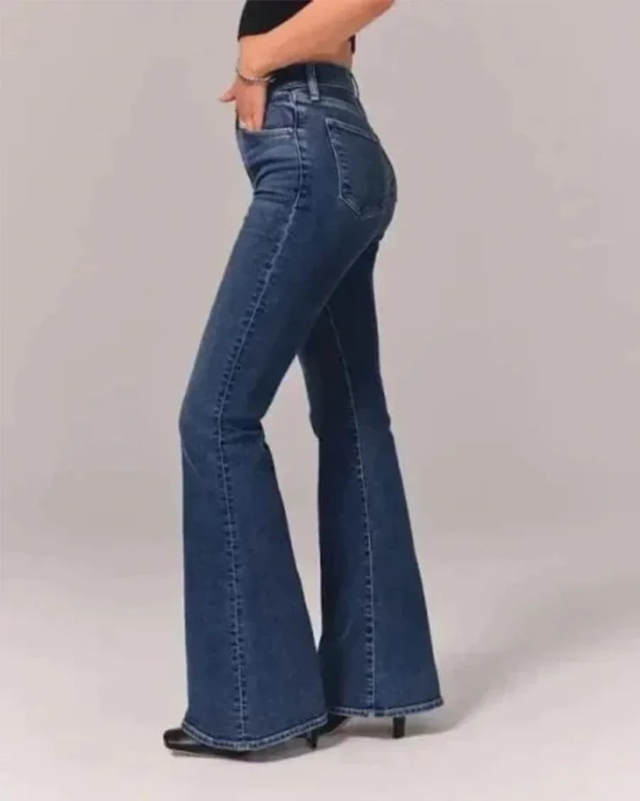 Women's High-Waisted Flared Jeans Denim