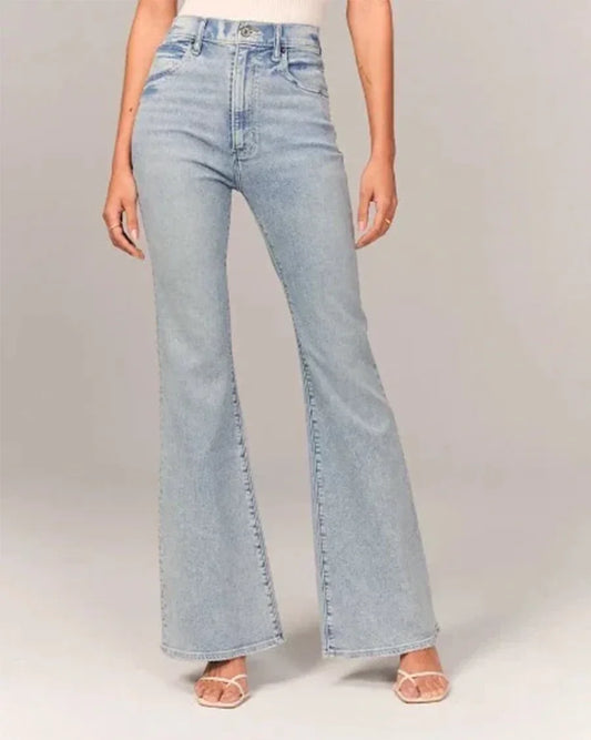 Women's High-Waisted Flared Jeans Denim