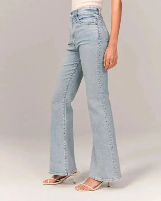Women's High-Waisted Flared Jeans Denim