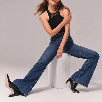 Women's High-Waisted Flared Jeans Denim