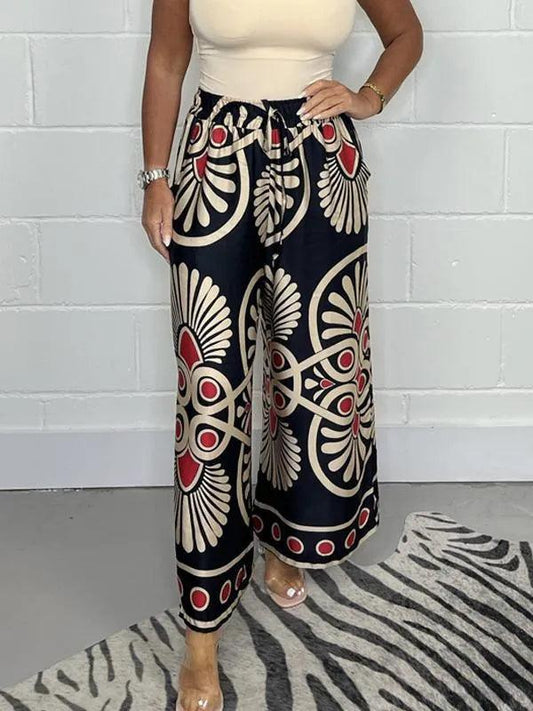 Women's Wide Leg Palazzo Trousers Lightweight Flowing Fit