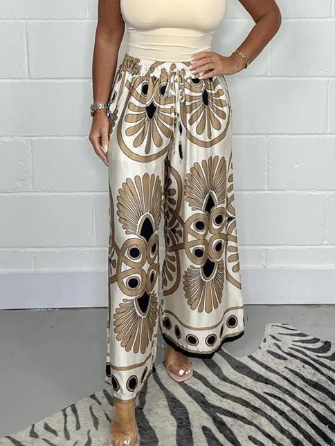 Women's Wide Leg Palazzo Trousers Lightweight Flowing Fit
