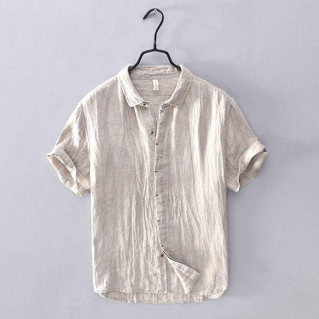 Men's Short Sleeve Slap Collar Shirt