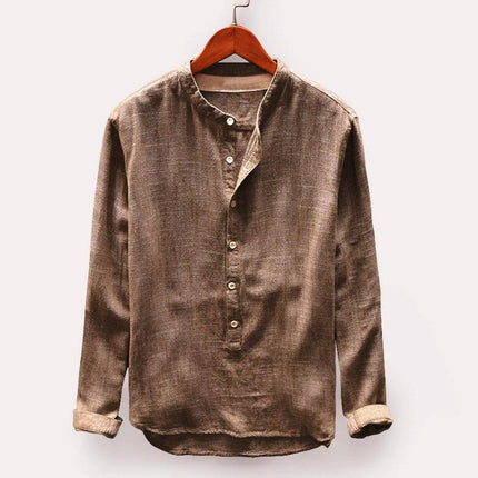 Men's Long Sleeve Button-Up Shirt Classic Style